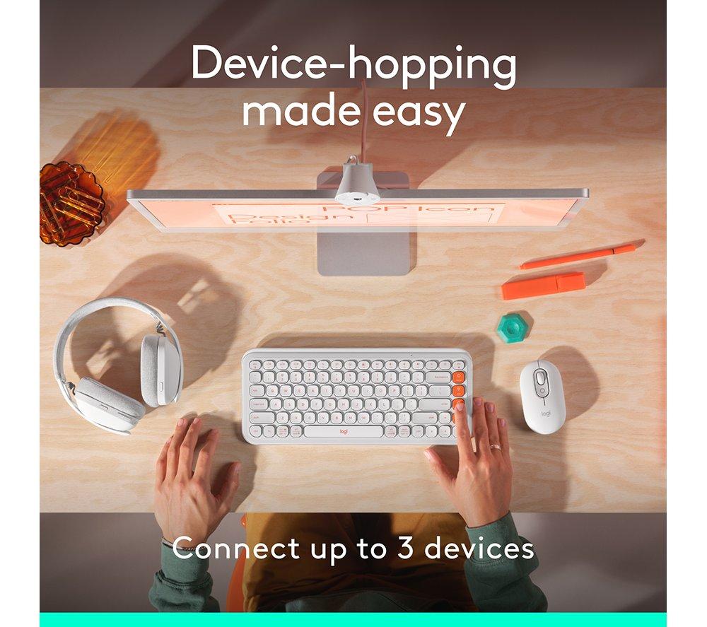 Ratón óptico inalámbrico LOGITECH Pop Icon - Blanco