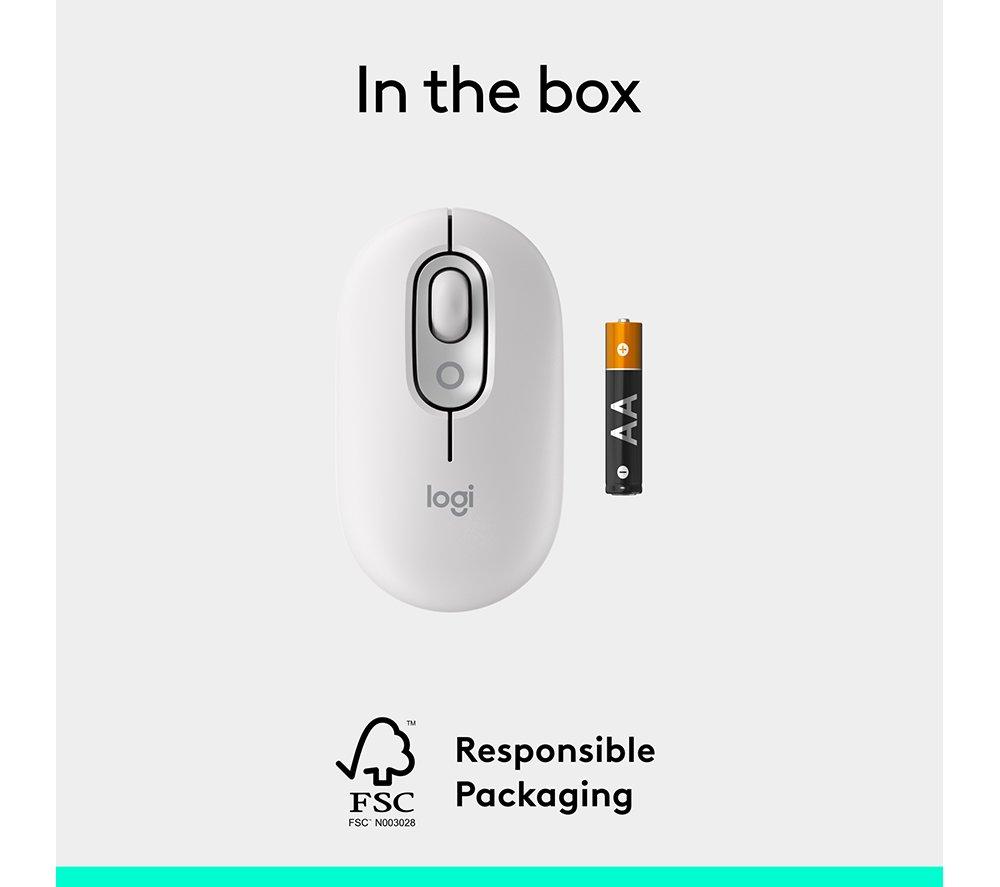Ratón óptico inalámbrico LOGITECH Pop Icon - Blanco