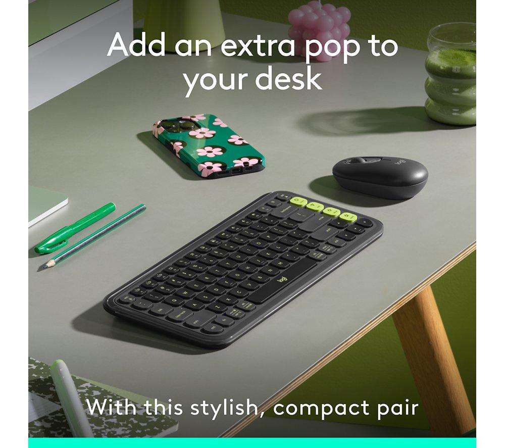 LOGITECH Pop Icon Combo Wireless Keyboard & Mouse Set - Graphite
