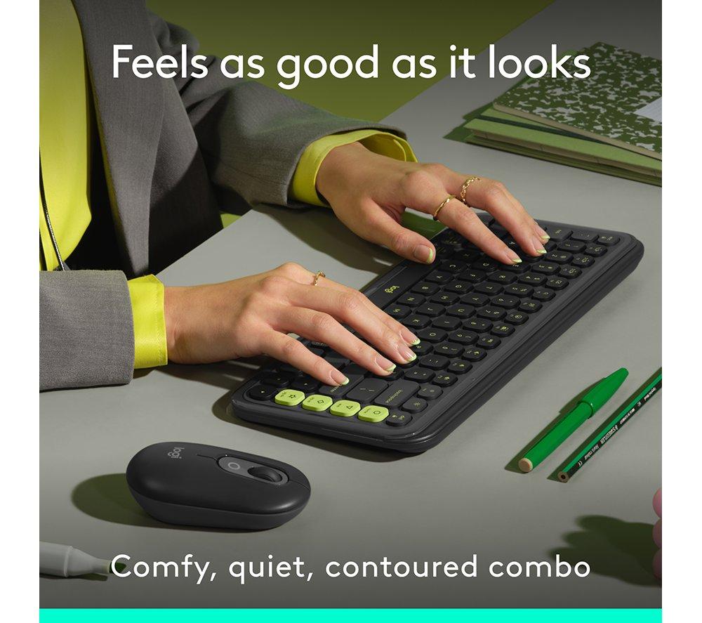 LOGITECH Pop Icon Combo Wireless Keyboard & Mouse Set - Graphite