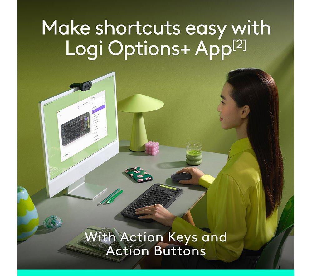 LOGITECH Pop Icon Combo Wireless Keyboard & Mouse Set - Graphite