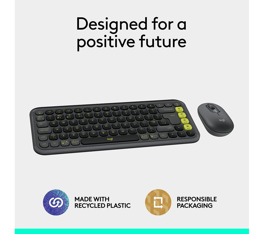 LOGITECH Pop Icon Combo Wireless Keyboard & Mouse Set - Graphite
