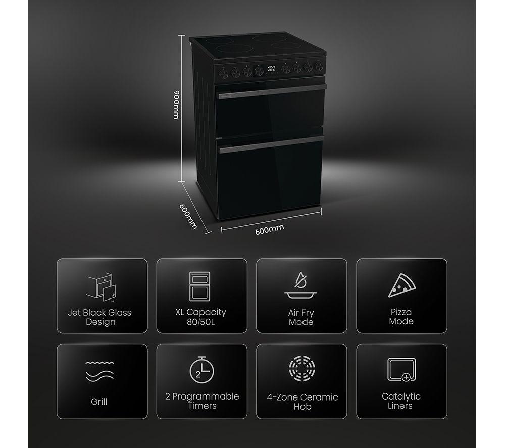 HISENSE Hi6 Max 80/50L HDCEC6C20B Cocina Eléctrica Vitrocerámica de 60 cm - Negro Jet