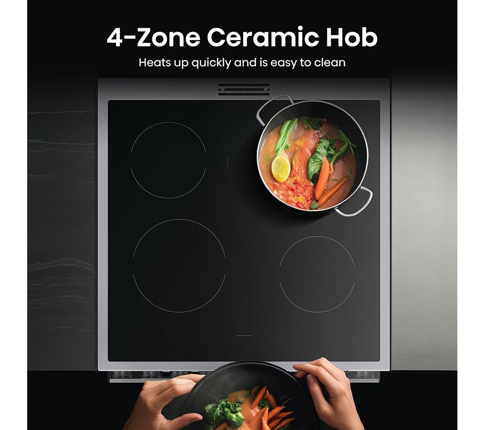 HISENSE Hi6 Max 80/50L HDCEC6C20X Cocina eléctrica vitrocerámica de 60cm - Acero inoxidable