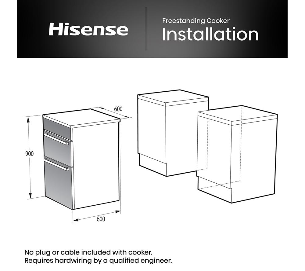 HISENSE Hi6 Max 80/50L HDCEC6C20X Cocina eléctrica vitrocerámica de 60cm - Acero inoxidable