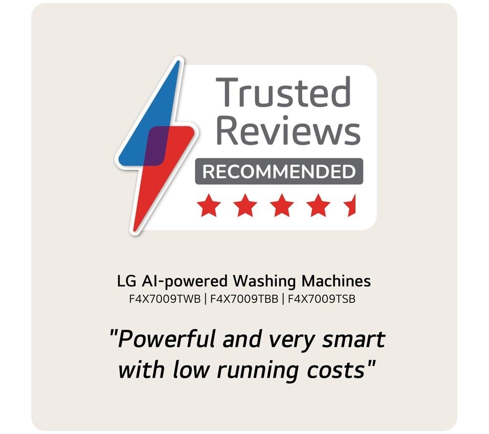 Lavadora LG Serie 7 AI Direct Drive F4X7009TBB con WiFi, 9 kg y 1400 rpm - Negro Mate
