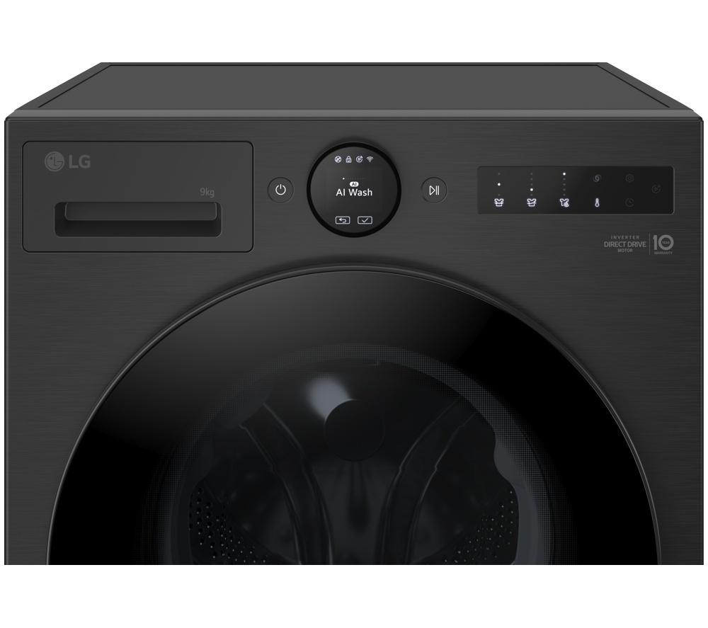 Lavadora LG Serie 7 AI Direct Drive F4X7009TBB con WiFi, 9 kg y 1400 rpm - Negro Mate