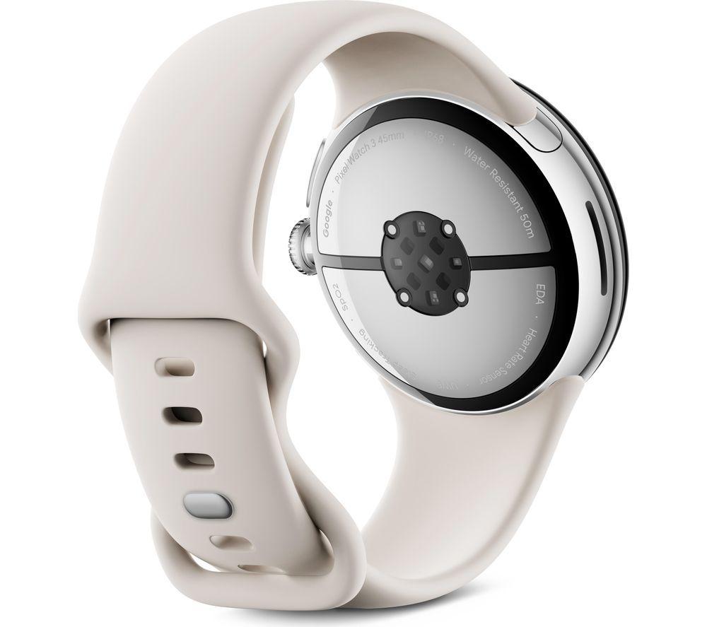 GOOGLE Pixel Watch 3 4G LTE - Silver, Porcelain Band, 45 mm