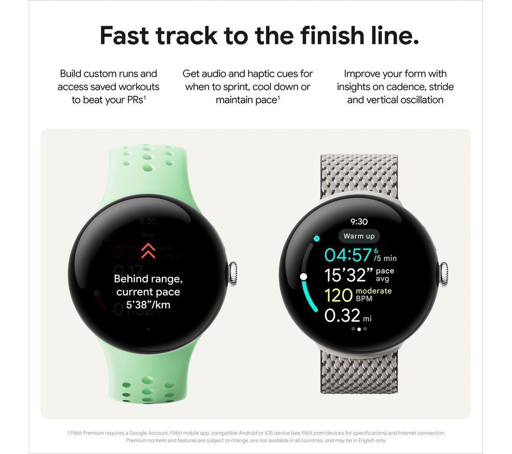 GOOGLE Pixel Watch 3 4G LTE - Silver, Porcelain Band, 45 mm