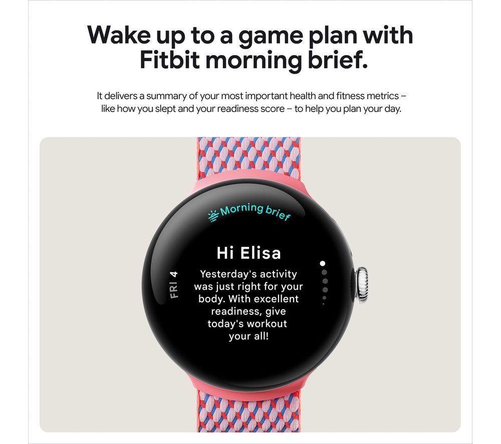 GOOGLE Pixel Watch 3 4G LTE - Silver, Porcelain Band, 45 mm