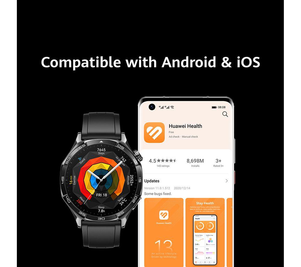 HUAWEI Watch GT 5 - Negro, correa de fluoroelastómero, 46 mm