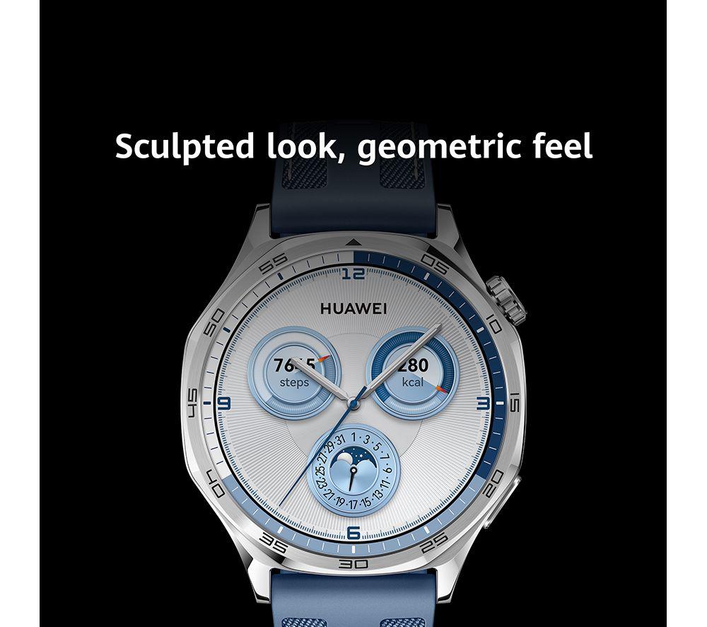 HUAWEI Watch GT 5 – Silber, blaues gewebtes Nylonarmband, 46 mm