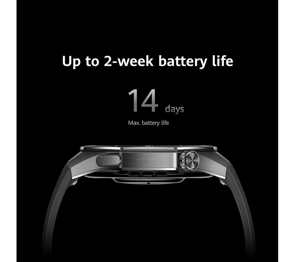 HUAWEI Watch GT 5 Pro - Titanium, Black Fluoroelastomer Strap, 46 mm