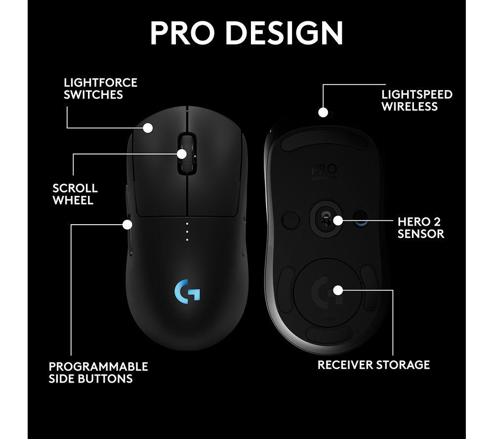 Ratón óptico inalámbrico para gaming LOGITECH PRO 2 Lightspeed RGB - Negro