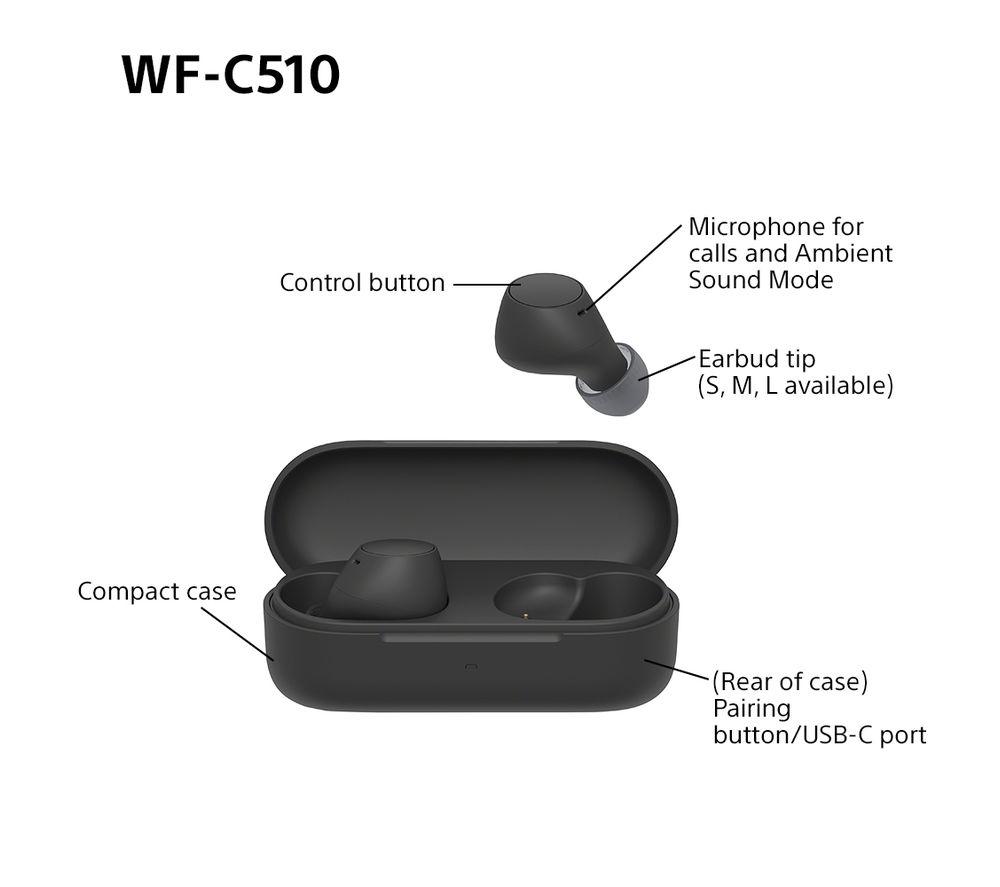 Auriculares inalámbricos Bluetooth SONY WF-C510 - Negros