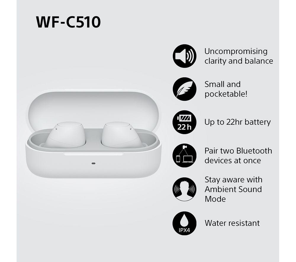 Audífonos inalámbricos Bluetooth SONY WF-C510 - Blancos
