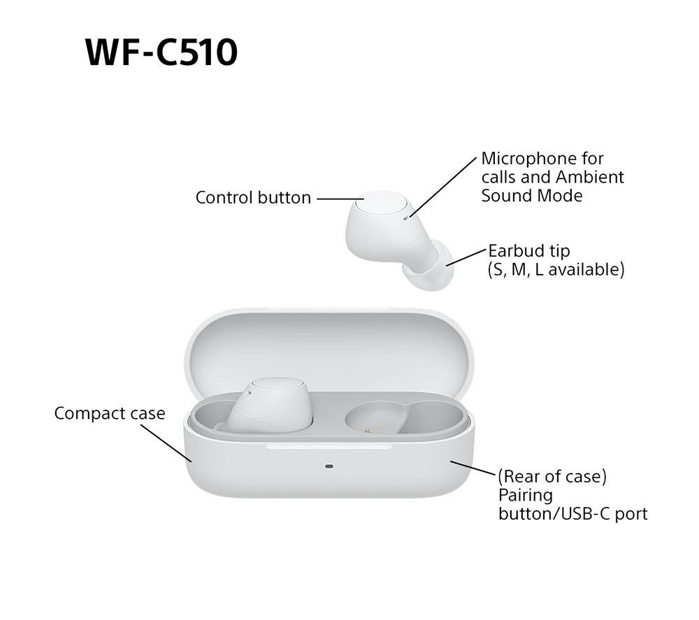 Audífonos inalámbricos Bluetooth SONY WF-C510 - Blancos