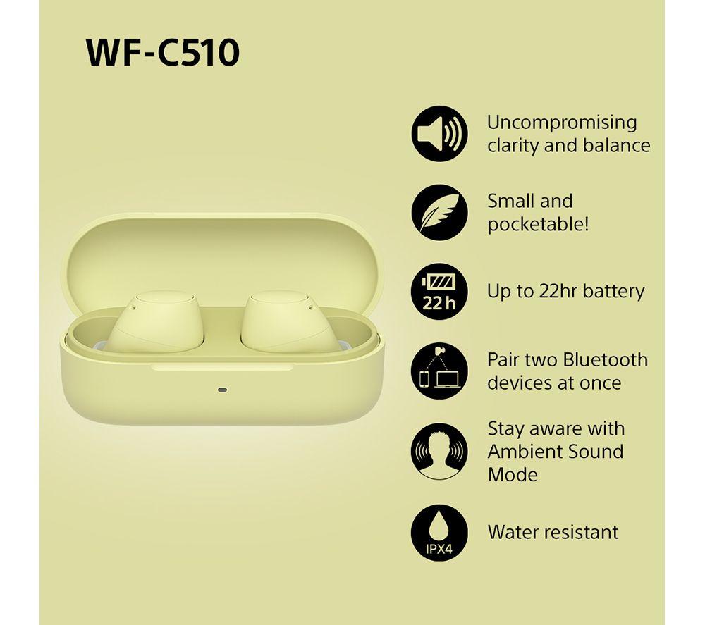 Audífonos inalámbricos Bluetooth SONY WF-C510 - Amarillos