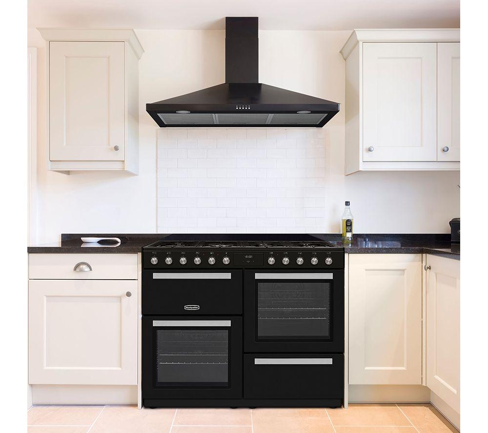 MONTPELLIER MDFRC100K 100 cm Dual Fuel Range Cooker - Black & Chrome