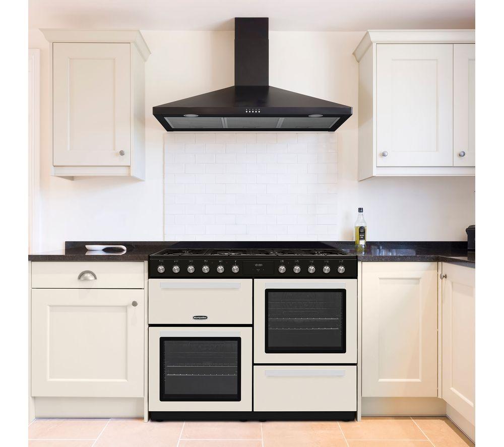 Cocina independiente de doble combustible MONTPELLIER MDFRC100C de 100 cm - Crema y cromo