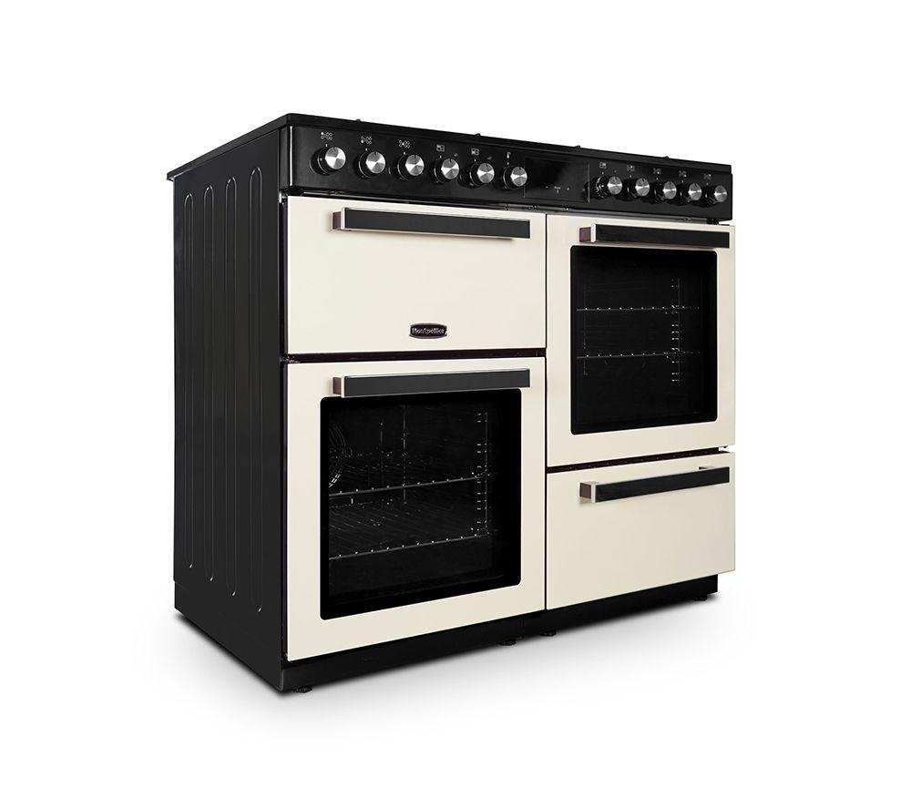 Cocina independiente de doble combustible MONTPELLIER MDFRC100C de 100 cm - Crema y cromo