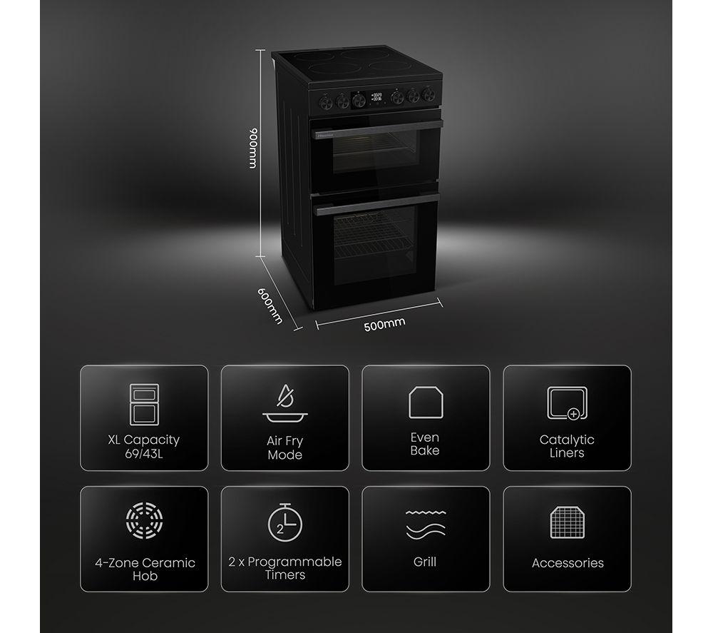HISENSE Hi6 Max 69/43L HDCEC5C10B Cocina eléctrica de vitrocerámica de 50 cm - Negro Jet