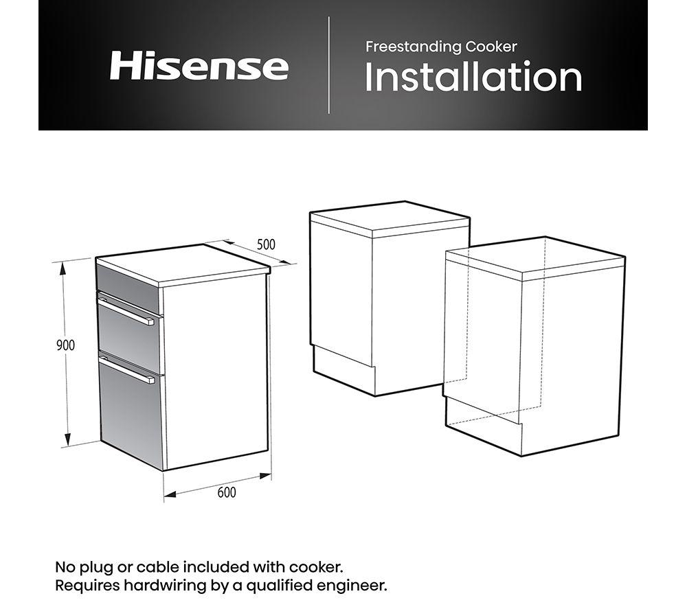 HISENSE Hi6 Max 69/43L HDCEC5C10B Cocina eléctrica de vitrocerámica de 50 cm - Negro Jet