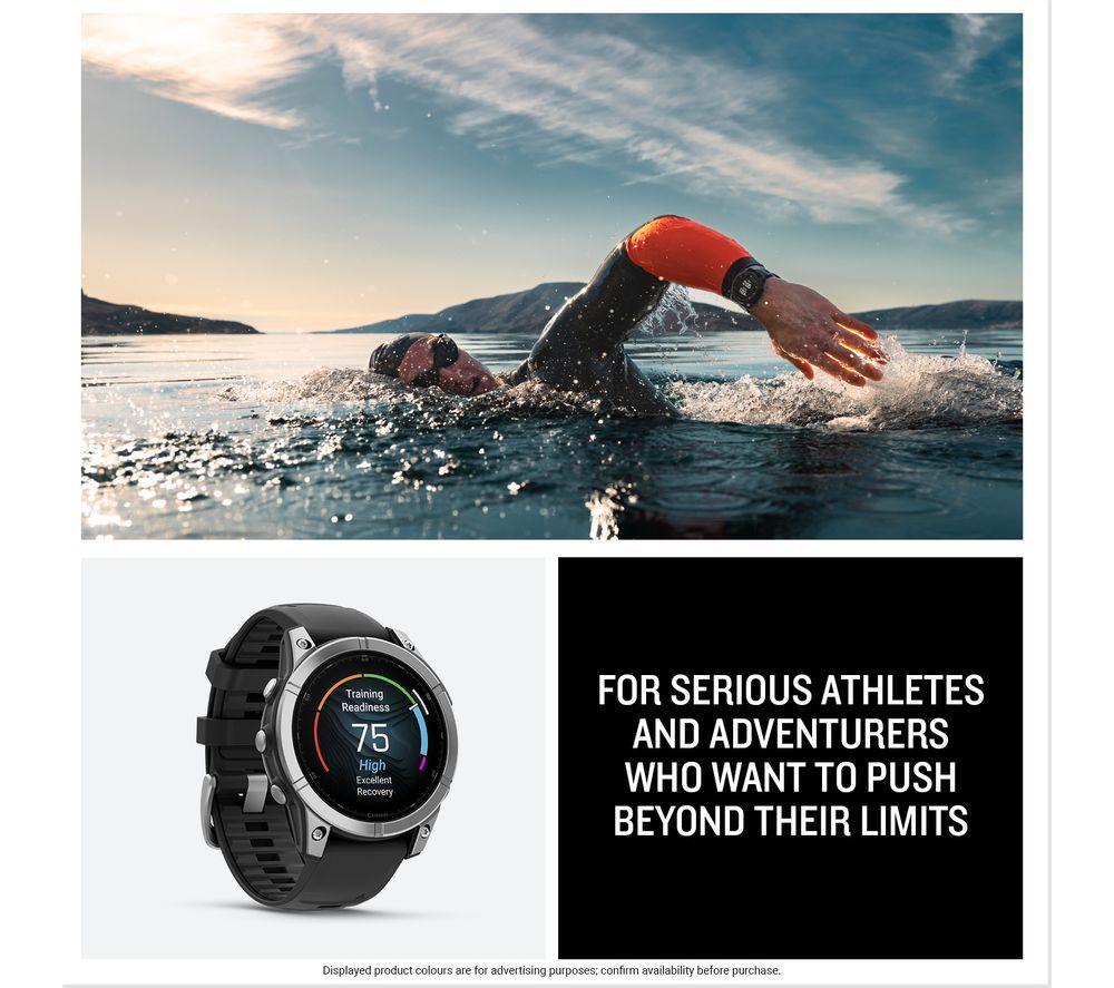 GARMIN fenix E AMOLED Smartwatch – Edelstahl & Schwarz, 47 mm