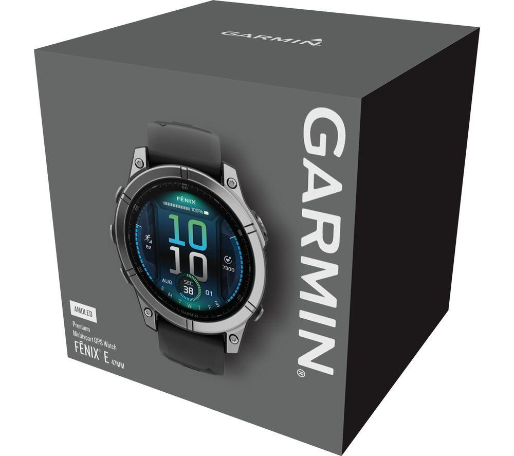 GARMIN fenix E AMOLED Smartwatch – Edelstahl & Schwarz, 47 mm