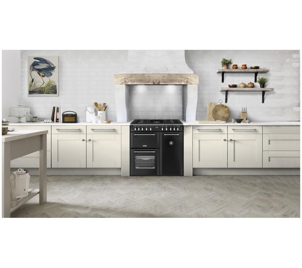 STOVES Richmond 90DF 90 cm Dual Fuel Range Cooker - Black & Chrome