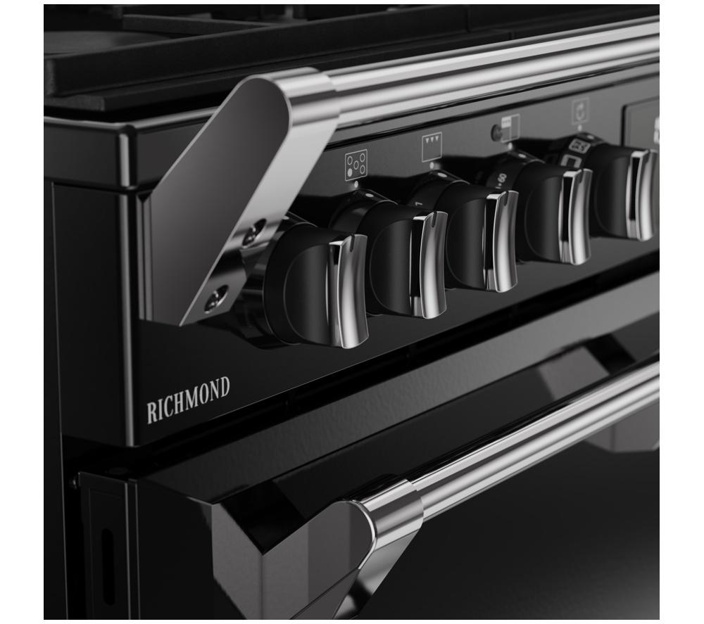 STOVES Richmond 90DF 90 cm Dual Fuel Range Cooker - Black & Chrome