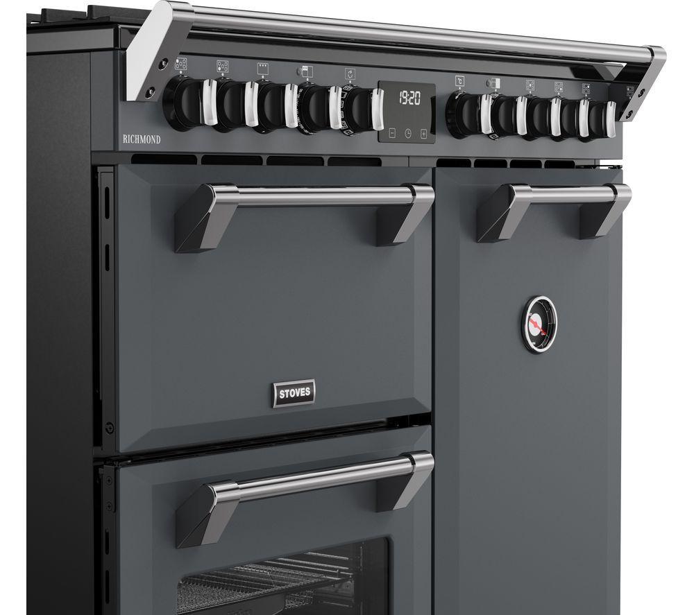 STOVES Richmond 90DF 90 cm Dual Fuel Range Cooker - Anthracite & Chrome