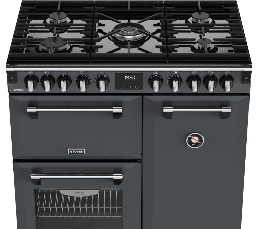 STOVES Richmond 90DF 90 cm Dual Fuel Range Cooker - Anthracite & Chrome