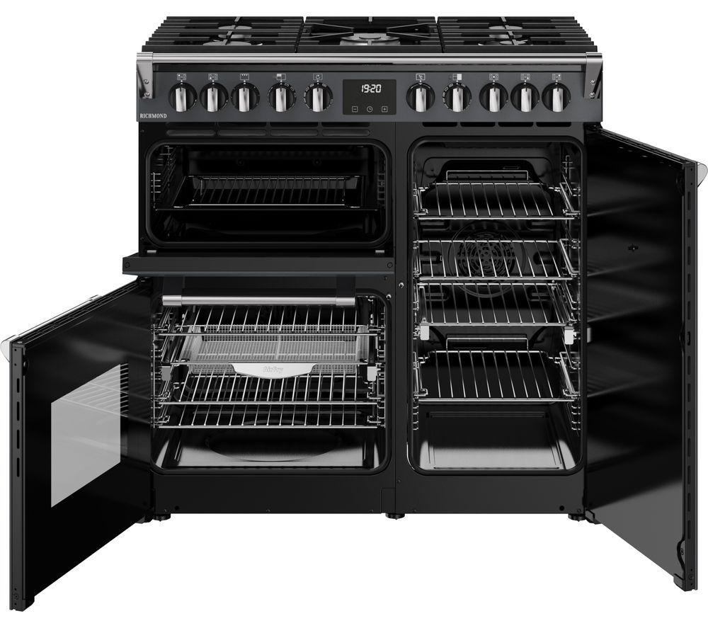 STOVES Richmond 90DF 90 cm Dual Fuel Range Cooker - Anthracite & Chrome