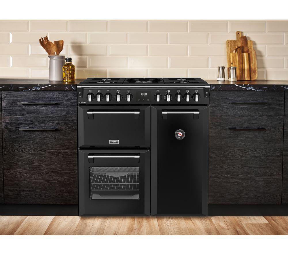 STOVES Richmond 90DF 90 cm Dual Fuel Range Cooker - Anthracite & Chrome