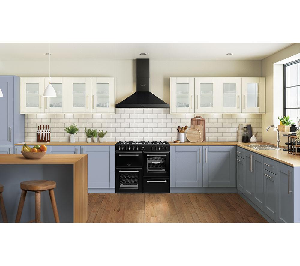 Cocina de pie de doble combustible BELLING Farmhouse 100DF - Negro y Cromo