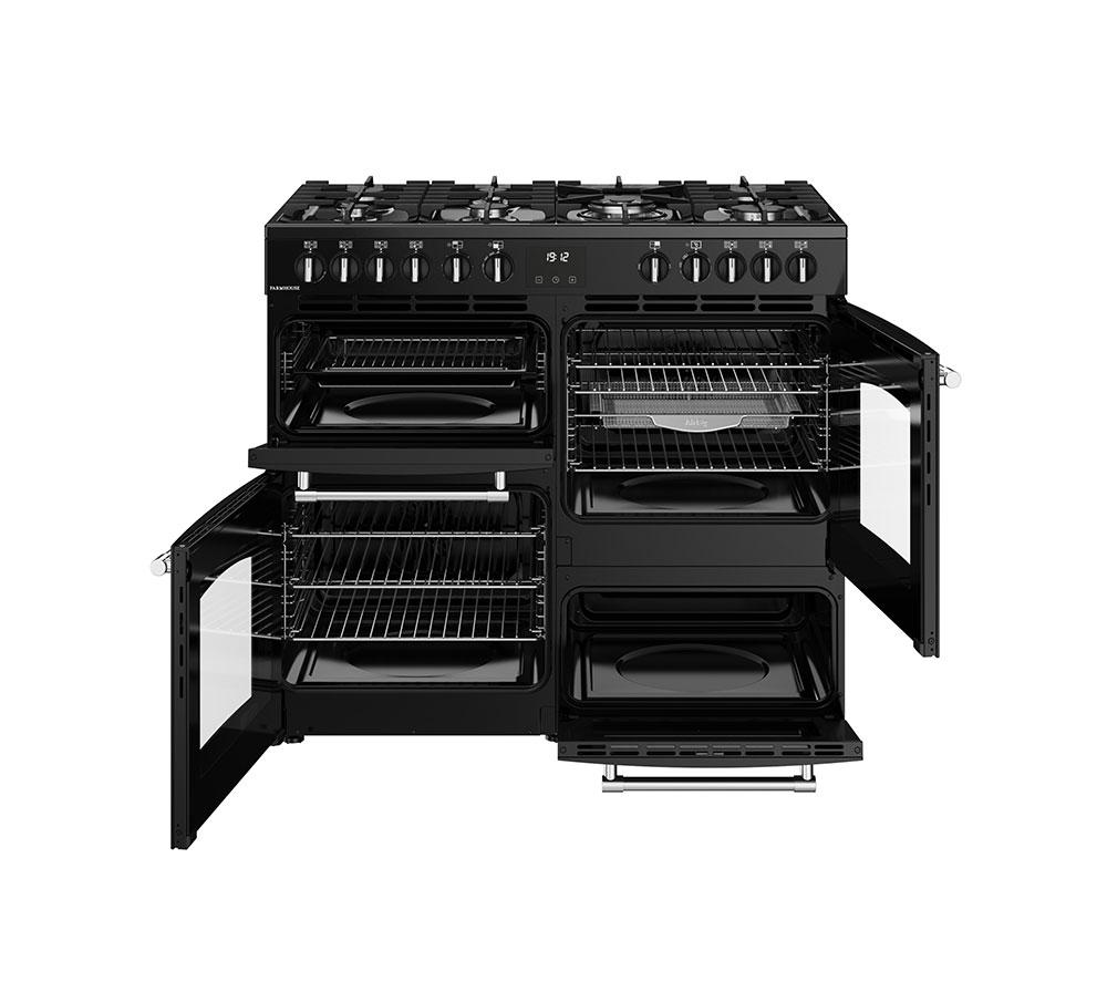 Cocina de pie de doble combustible BELLING Farmhouse 100DF - Negro y Cromo
