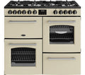 BELLING Farmhouse 100DF Dual Fuel Range Cooker - Cream & Chrome