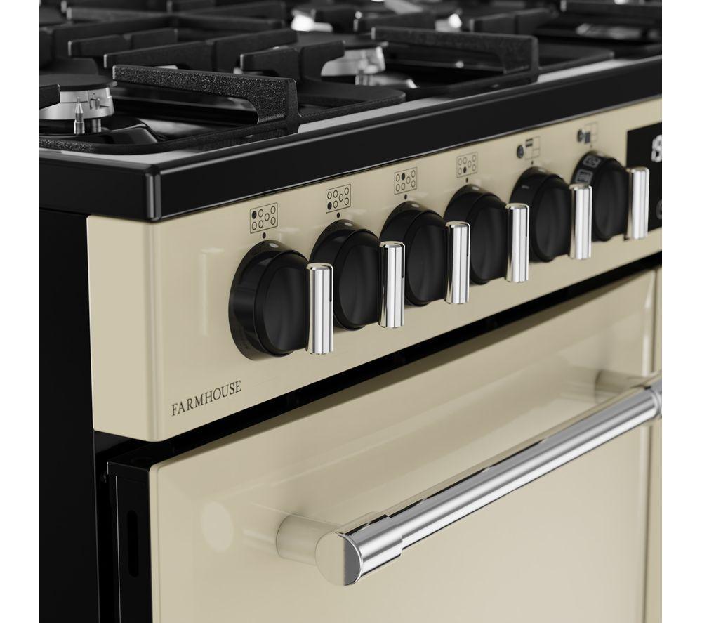 Cocina de doble combustible BELLING Farmhouse 100DF - Crema y Cromo