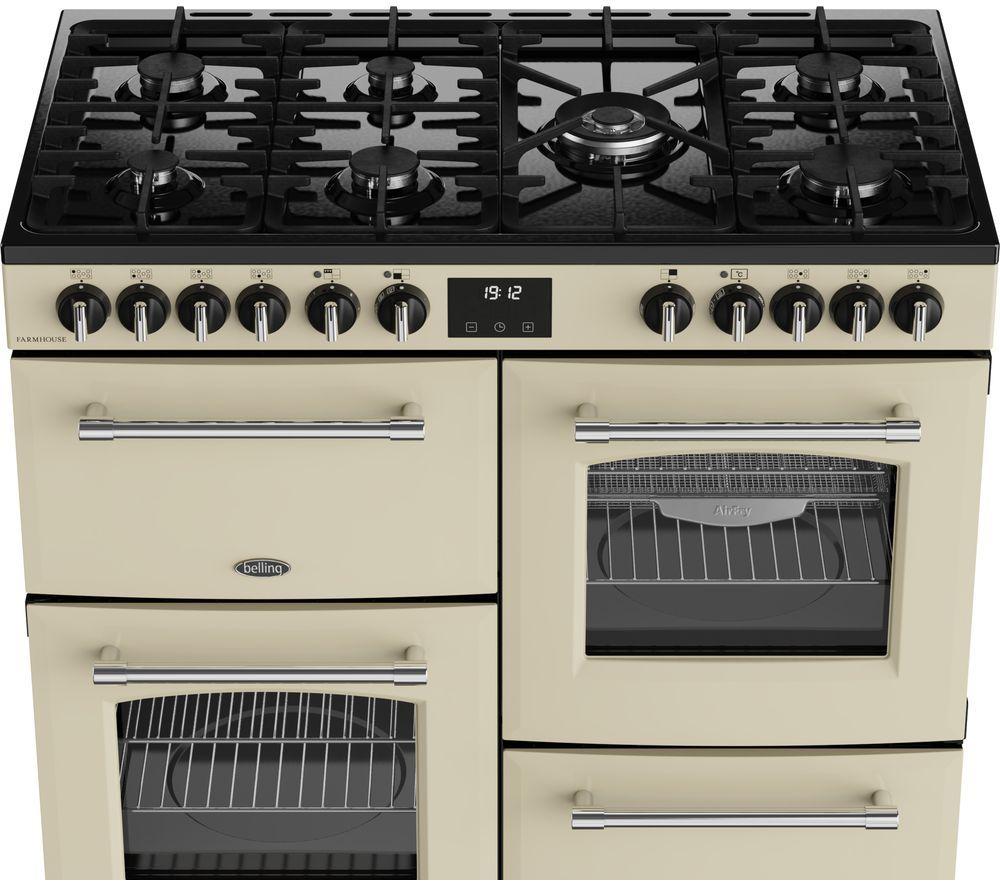 Cocina de doble combustible BELLING Farmhouse 100DF - Crema y Cromo