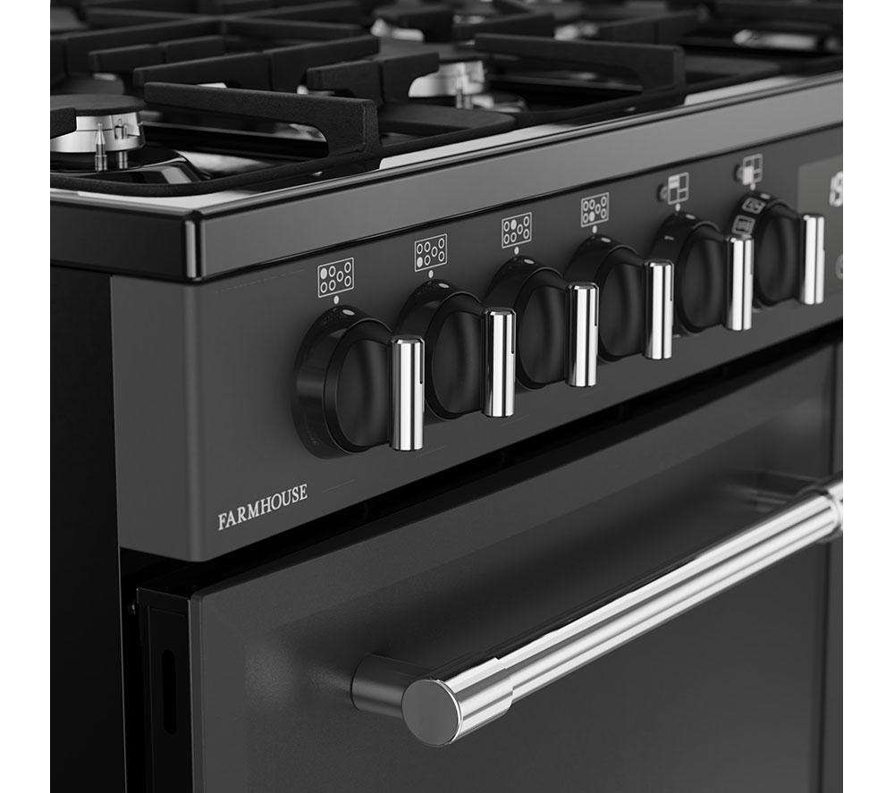 BELLING Farmhouse 100DF Dual Fuel Range Cooker - Anthracite & Chrome