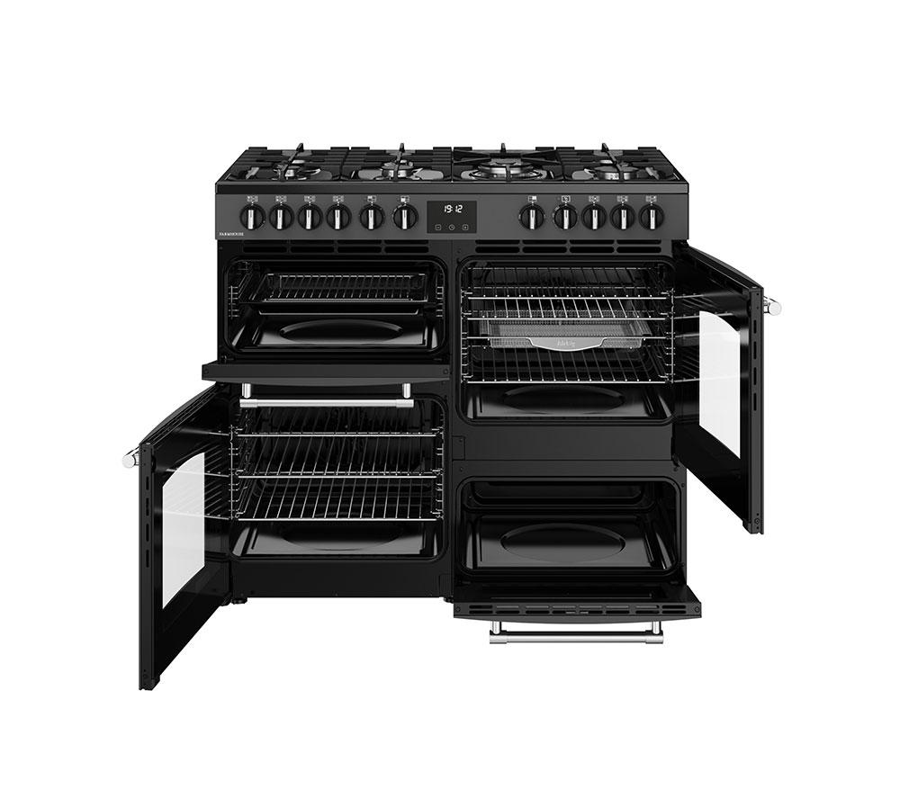 BELLING Farmhouse 100DF Dual Fuel Range Cooker - Anthracite & Chrome