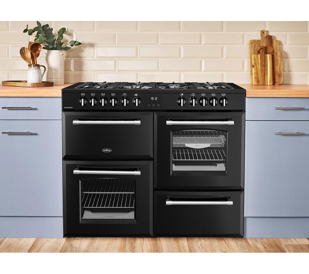 BELLING Farmhouse 100DF Dual Fuel Range Cooker - Anthracite & Chrome
