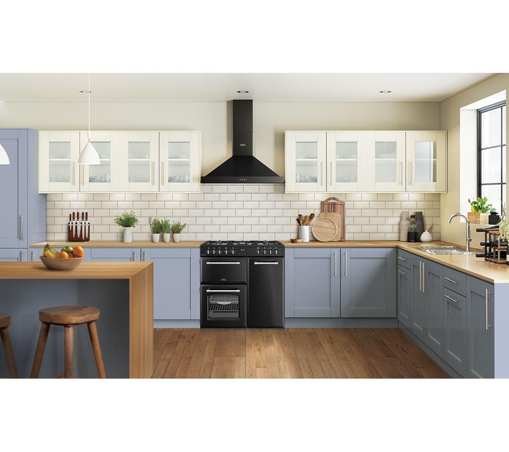 Cocina de doble combustible BELLING Farmhouse 90DF - Negro y cromo