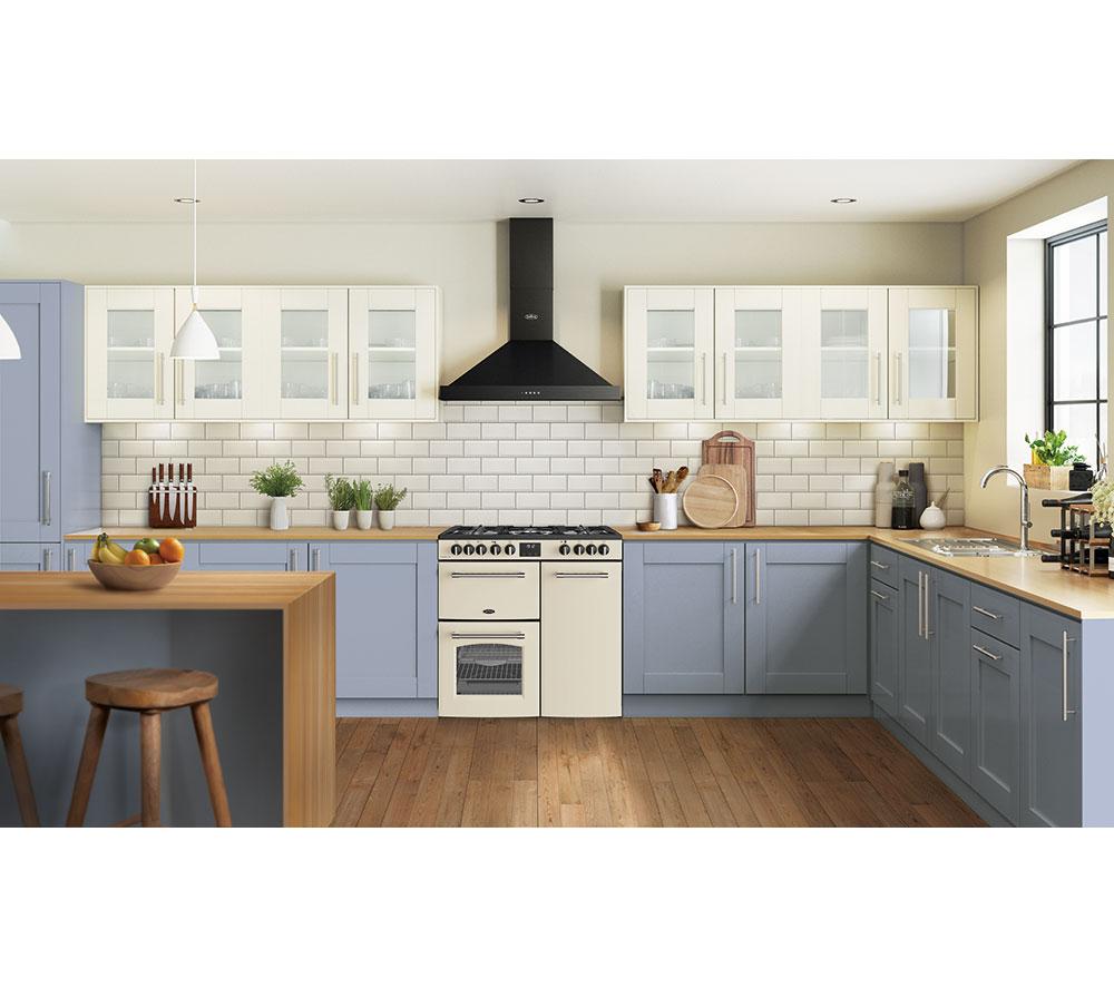 BELLING Farmhouse 90DF Dual Fuel Range Cooker - Cream & Chrome