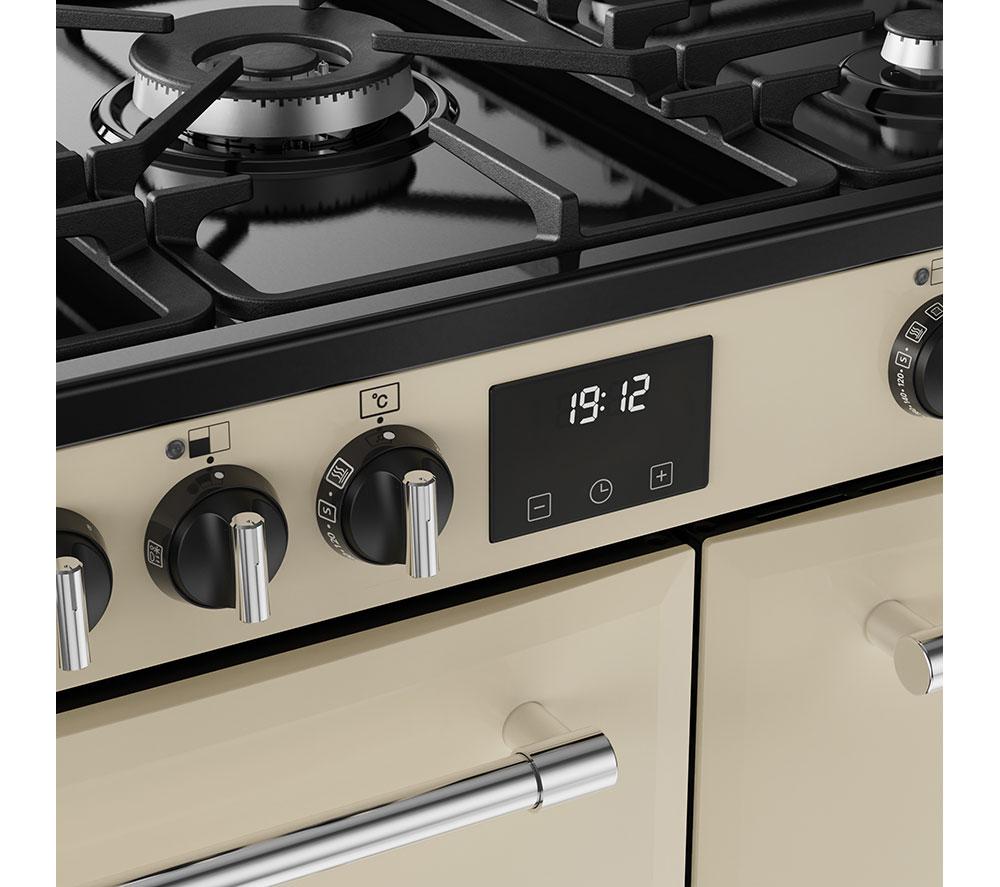 BELLING Farmhouse 90DF Dual Fuel Range Cooker - Cream & Chrome