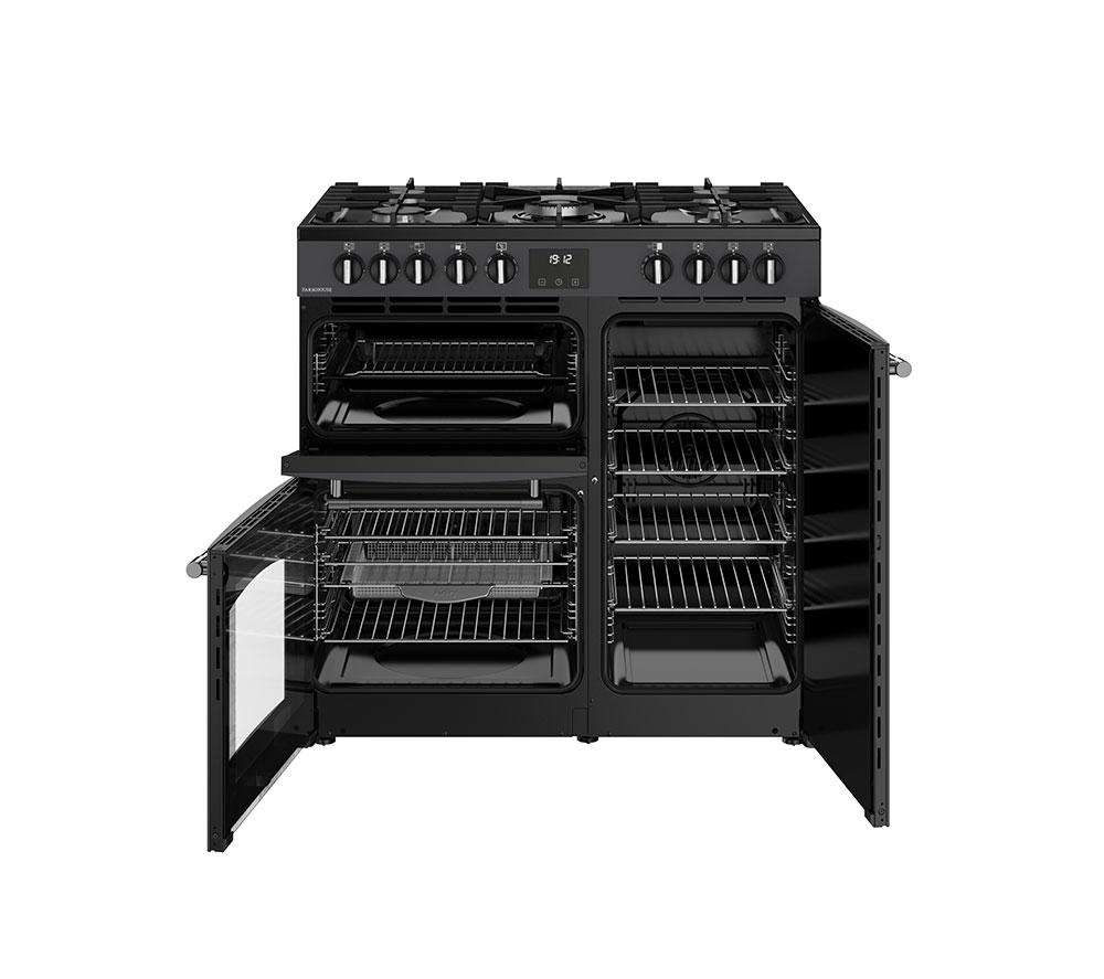 BELLING Farmhouse 90DF Dual Fuel Range Cooker - Anthracite & Chrome