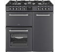 BELLING Farmhouse 90DF Dual Fuel Range Cooker - Anthracite & Chrome