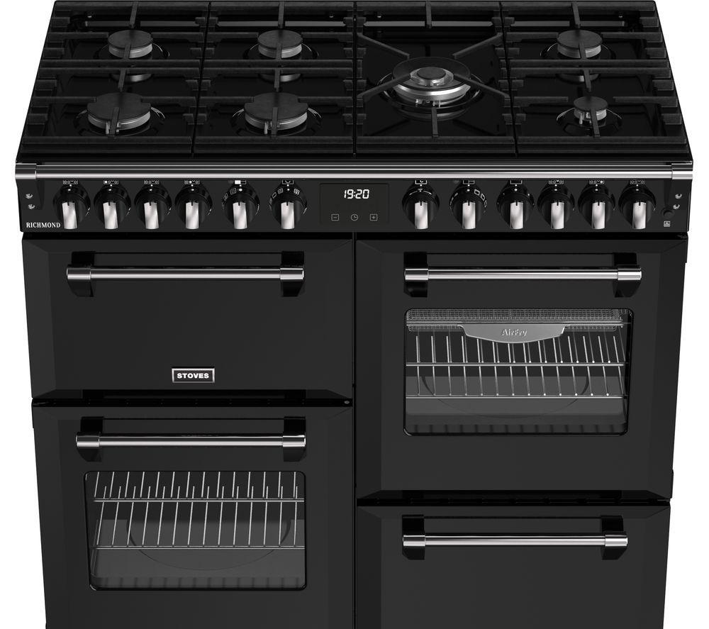Cocina de libre instalación de combustible dual STOVES Richmond 100DF - Negro y cromo