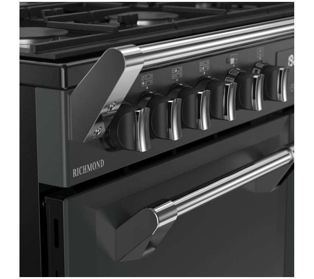 STOVES Richmond 100DF Dual Fuel Range Cooker - Anthracite & Chrome